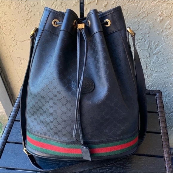 Gucci Black Micro GG Bucket Bag - Picture 10 of 10